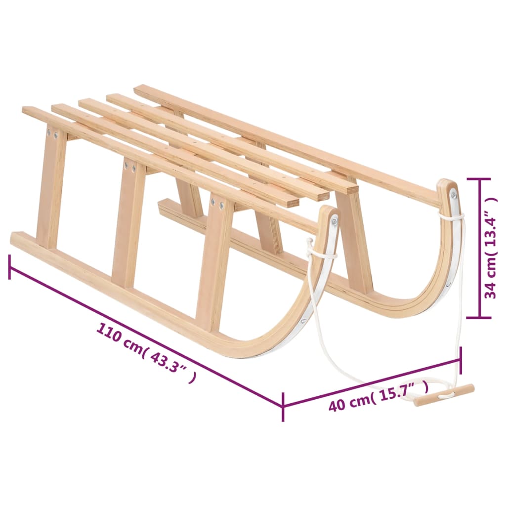 vidaXL Kälke 110x40x34 cm plywood