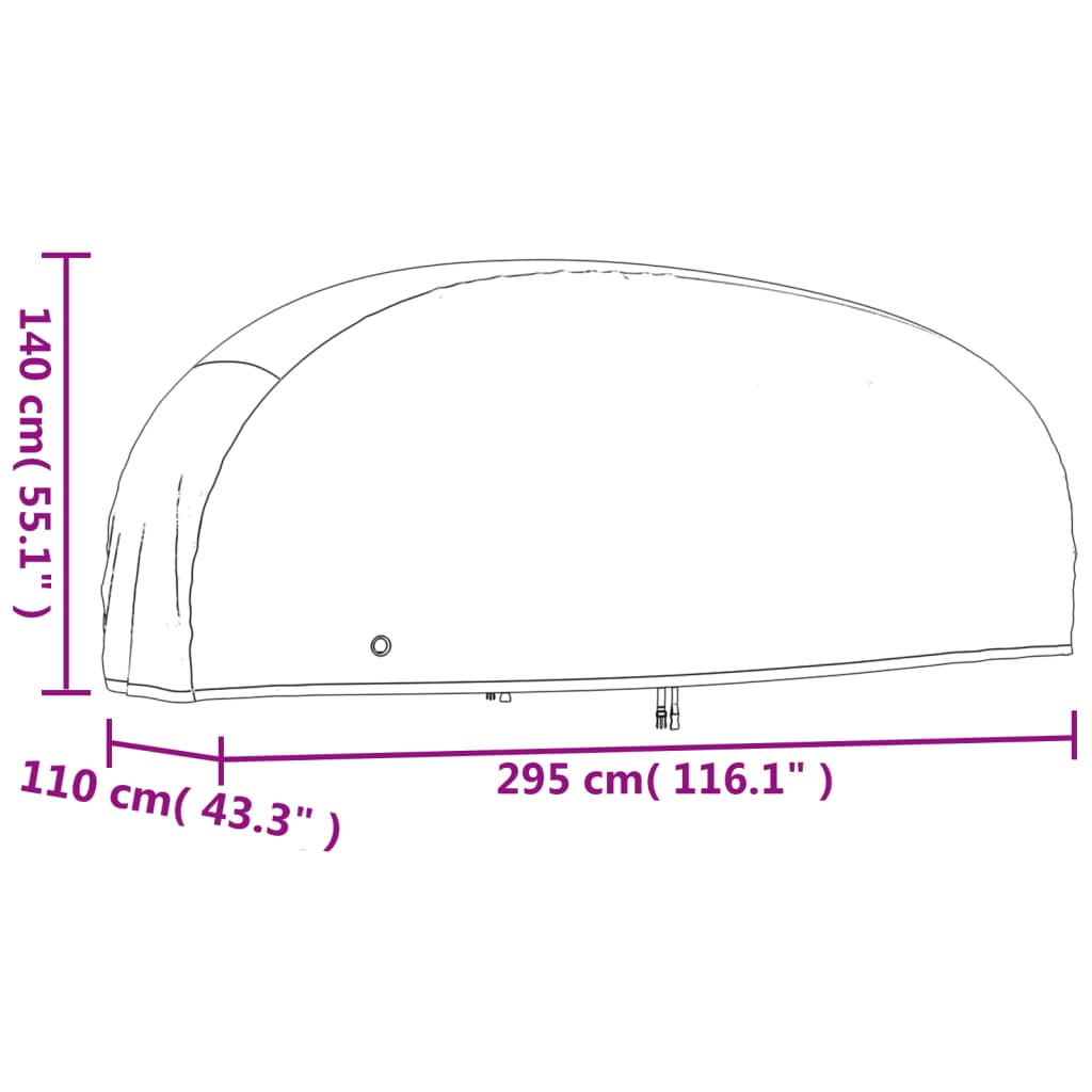 vidaXL Motorcykelskydd svart 295x110x140 cm 210D oxford