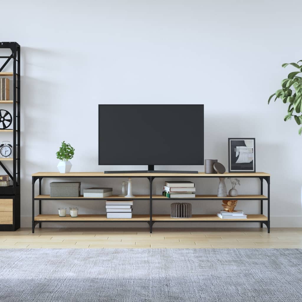 vidaXL Tv-bänk sonoma-ek 200x30x50 cm konstruerat trä och metall