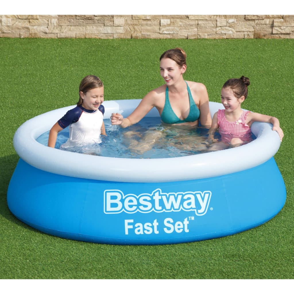 Bestway Uppblåsbar pool Fast Set rund 183x51 cm blå