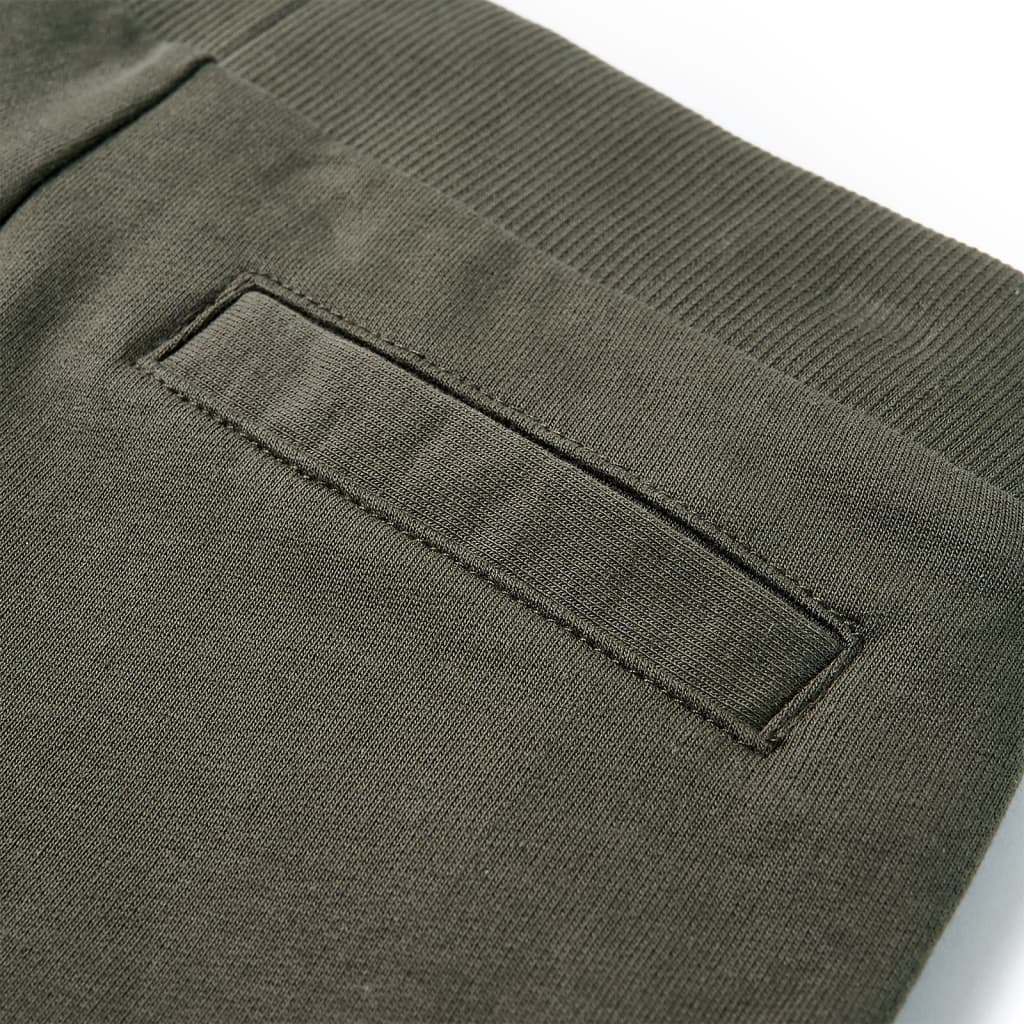 Barnshorts med snöre mörk khaki 104