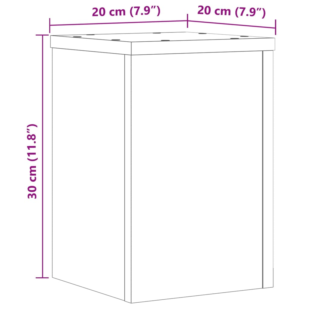 vidaXL Växtställ 2 st svart 20x20x30 cm konstruerat trä