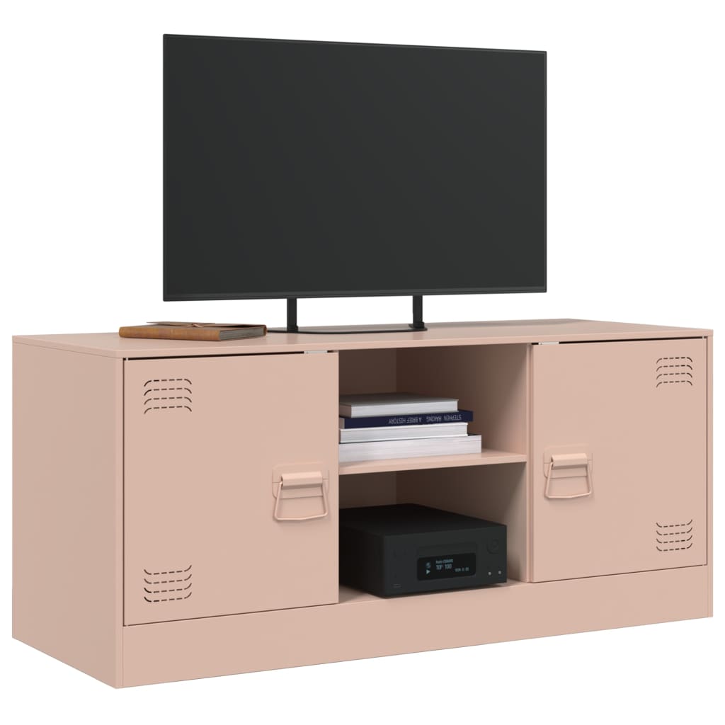 vidaXL TV-skåp rosa 99x39x44 cm stål