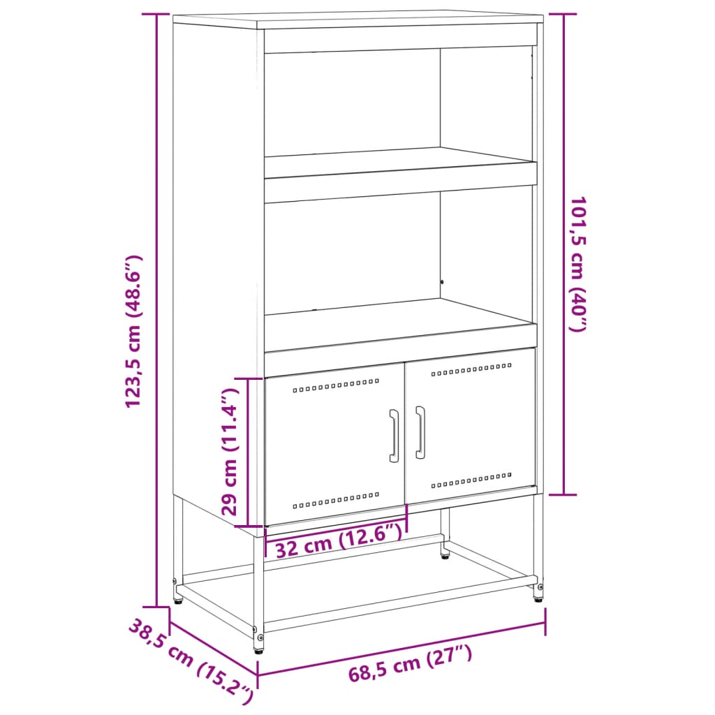 vidaXL TV-skåp antracit 100,5x39x60,5 cm stål