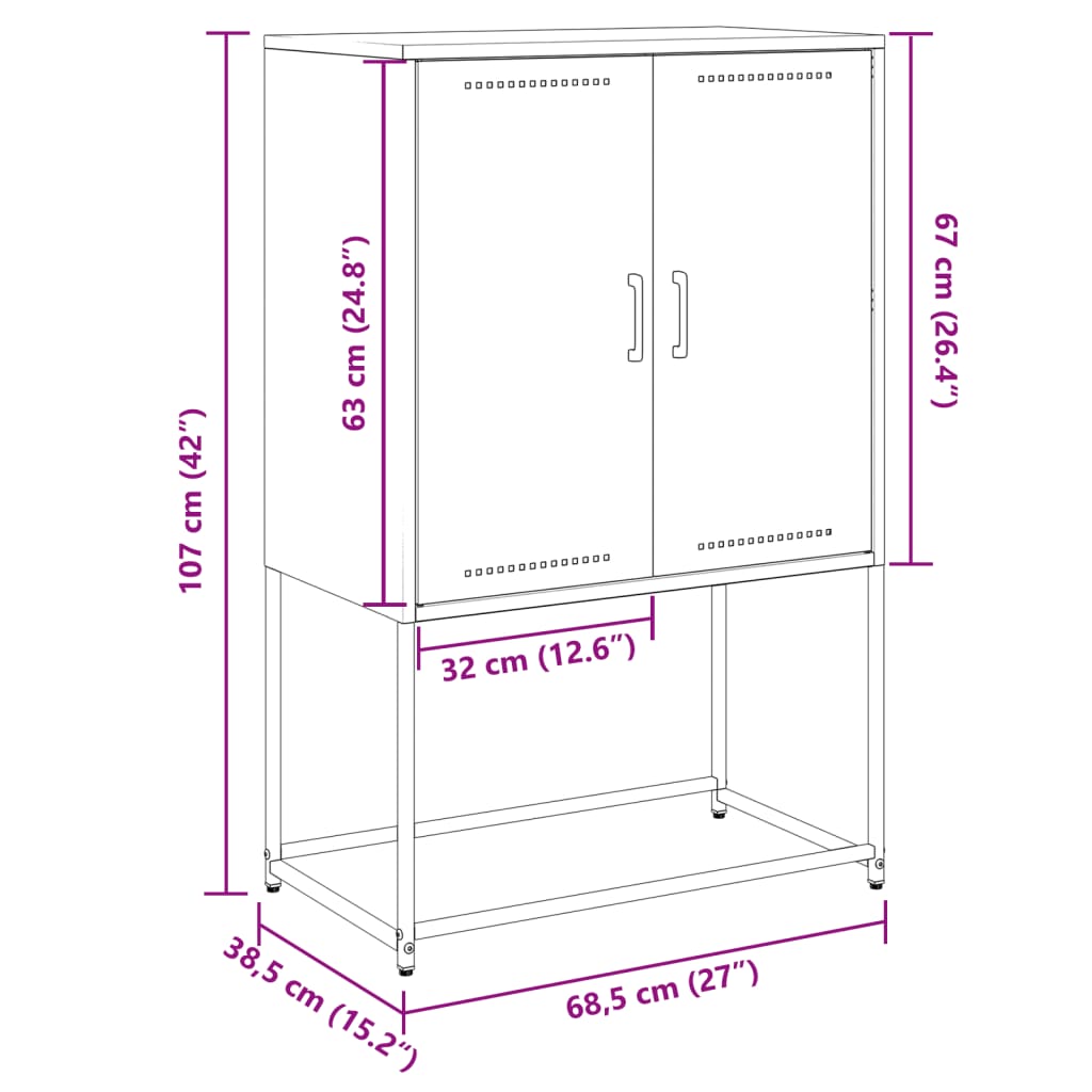 vidaXL TV-skåp olivgrön 100,5x39x60,5 cm stål