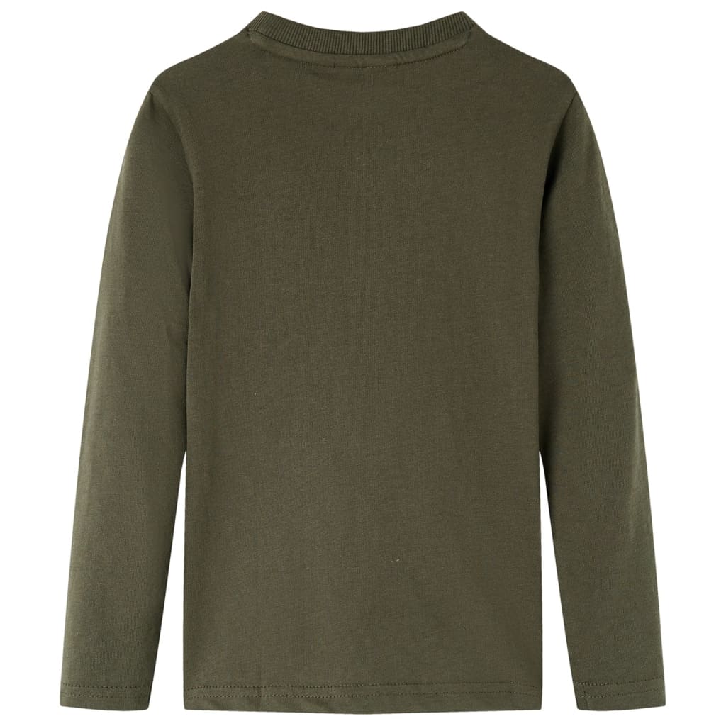 T-shirt med långa ärmar för barn khaki 140