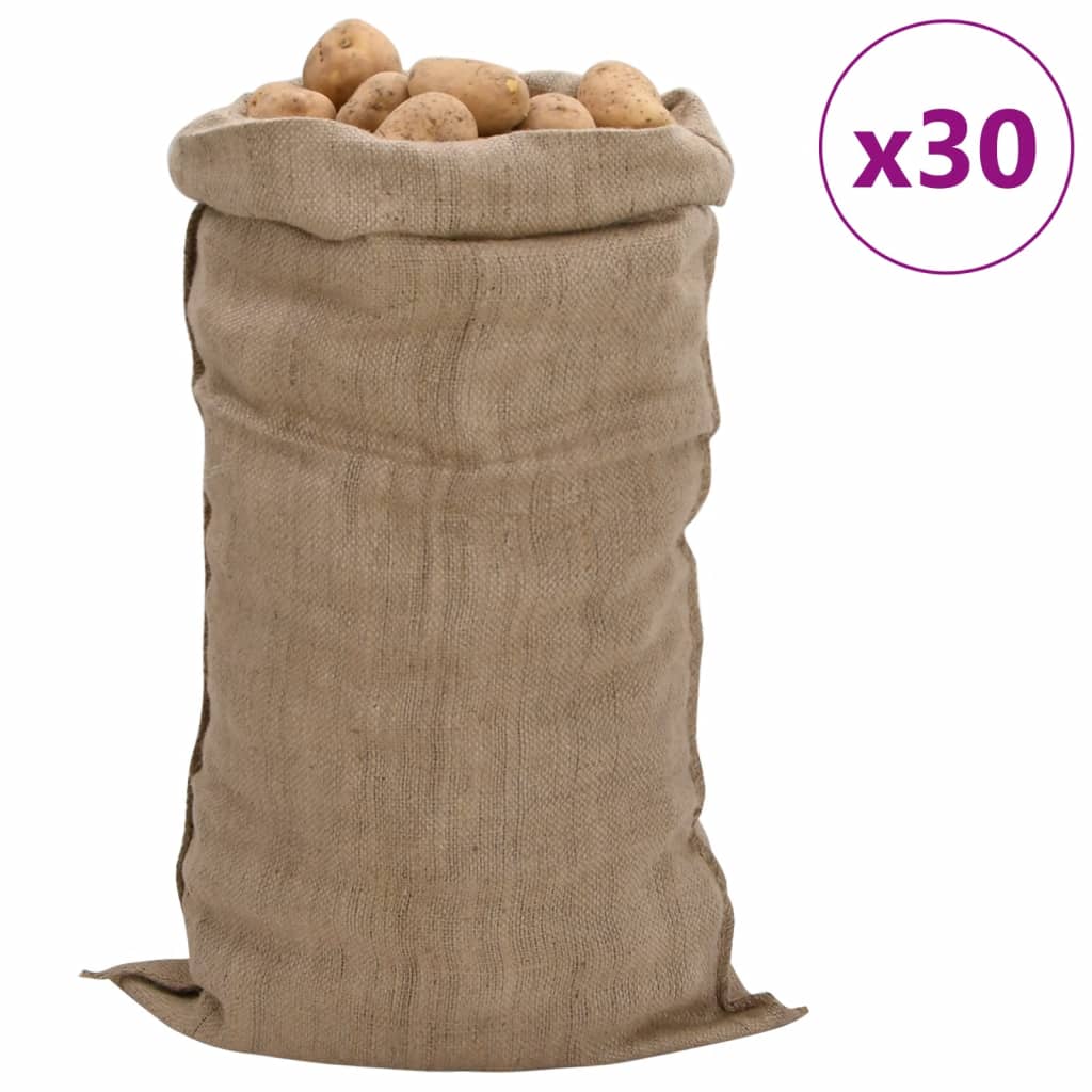 vidaXL Jutesäckar 30 st 65x135 cm 100% jute 340 gsm