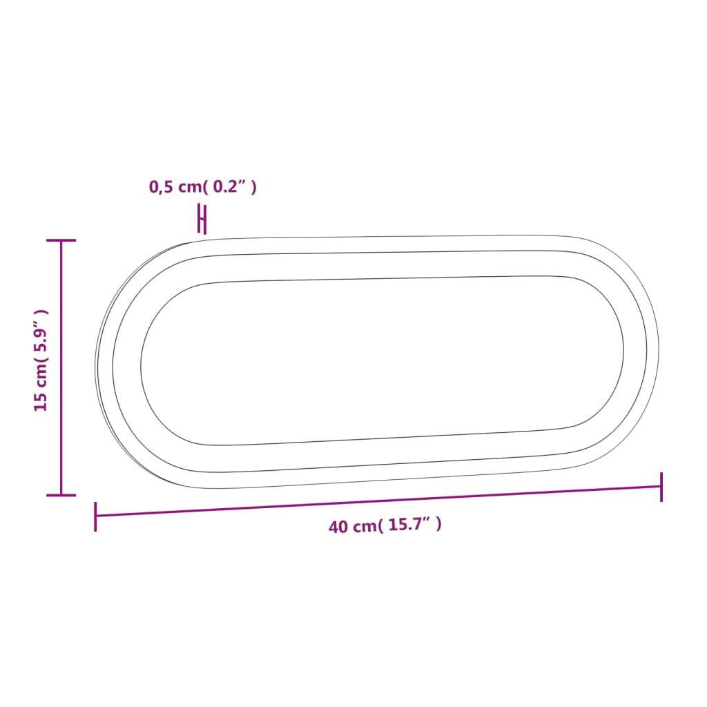 vidaXL Badrumsspegel LED 40x15 cm oval