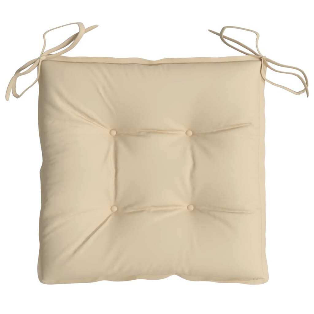 vidaXL Stolsdynor 4 st beige 40x40x7 cm oxfordtyg