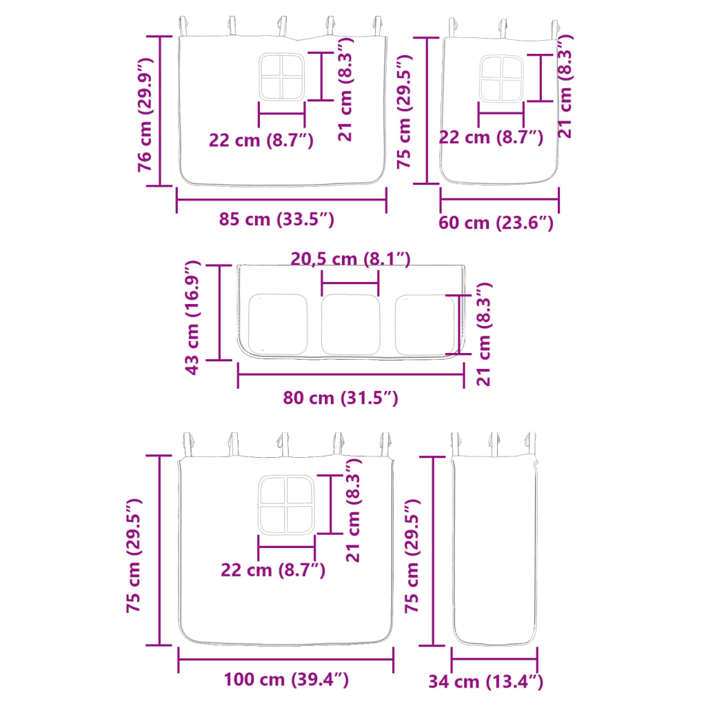 vidaXL Loftsäng med rutschkana blå 80x200 cm massiv furu