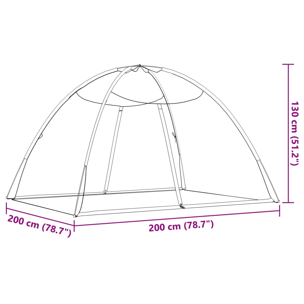 vidaXL Myggnät med dörrar 220 mesh svart 200x150x140 cm