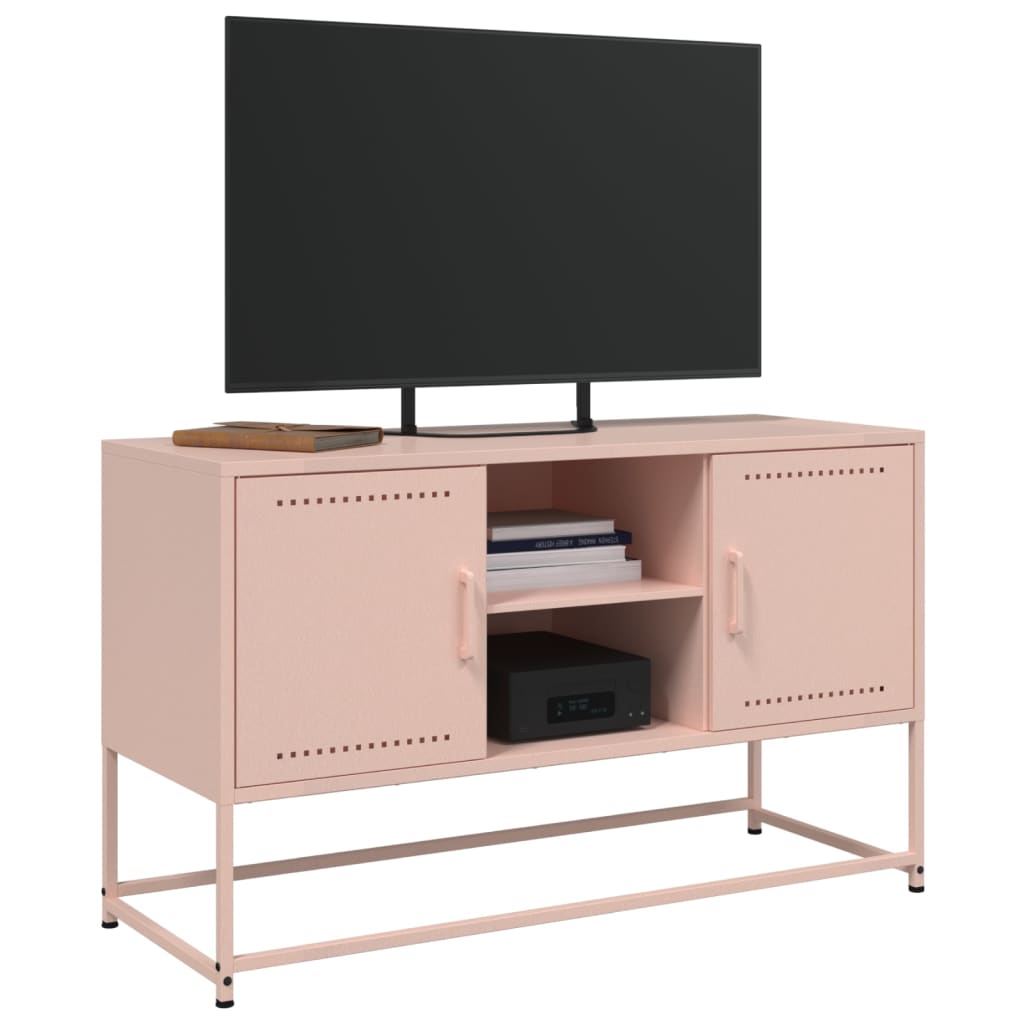 vidaXL TV-skåp rosa 100,5x39x60,5 cm stål