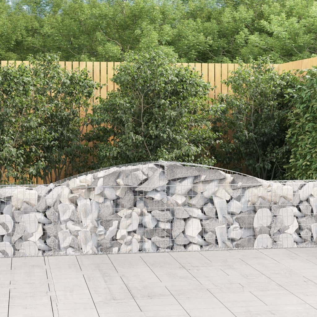 vidaXL Gabion bågformad 400x30x60/80 cm galvaniserat järn