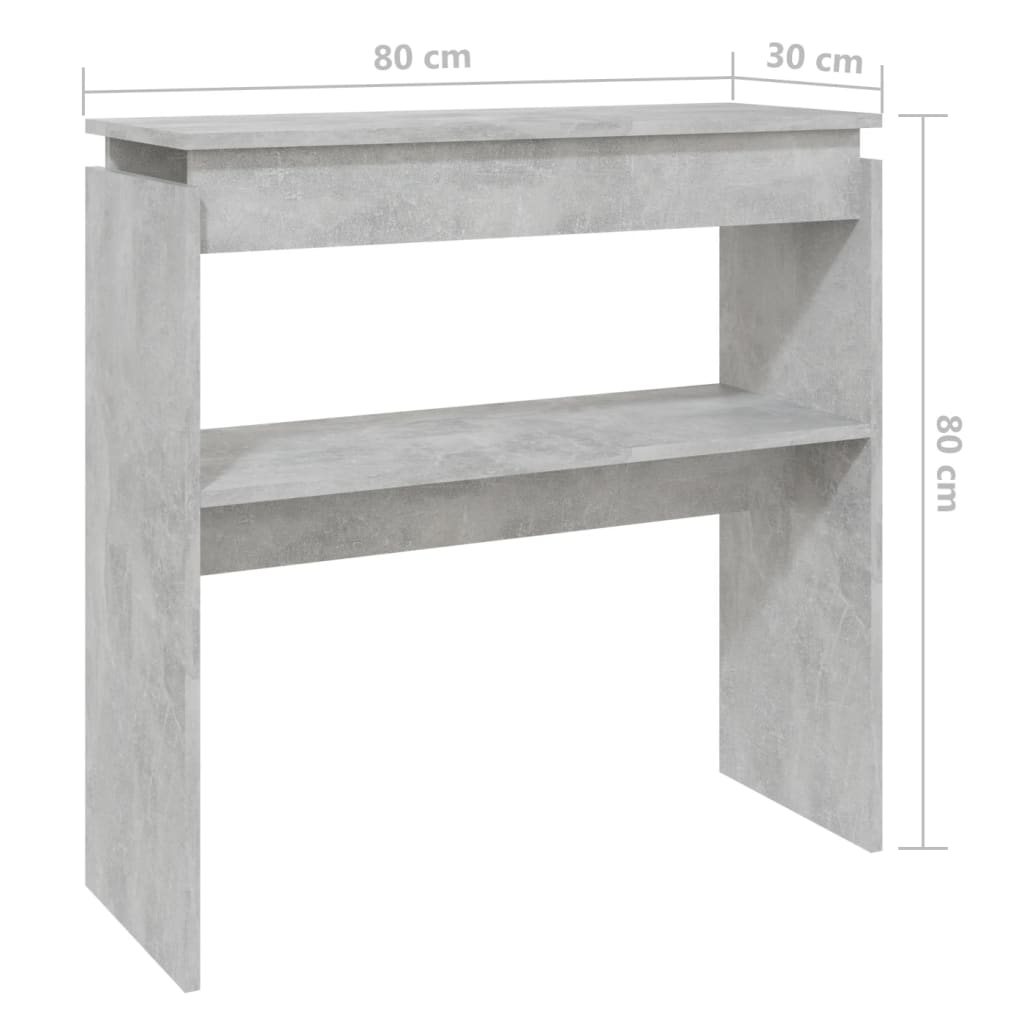 vidaXL Sidobord betonggrå 80x30x80 cm konstruerat trä