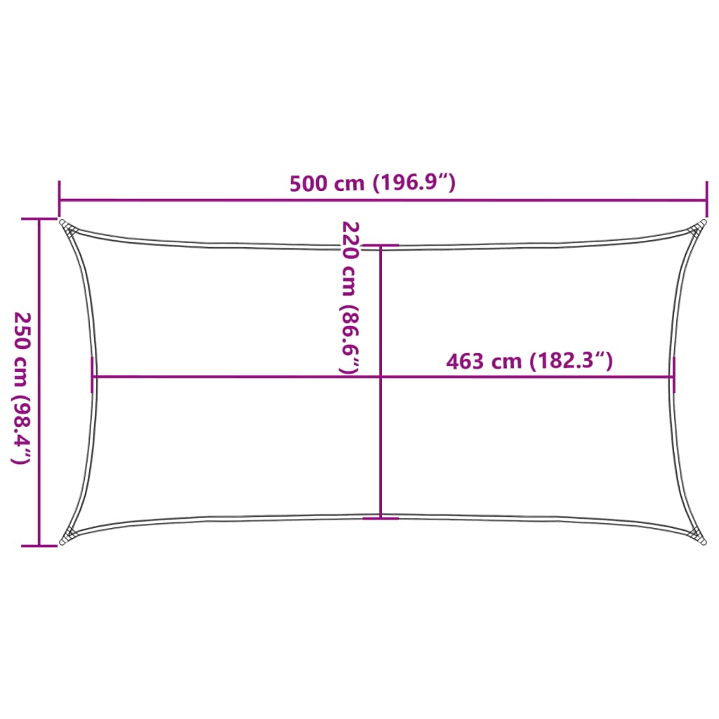 vidaXL Solsegel sandfärgat 5x2,5 m 100% polyesteroxford