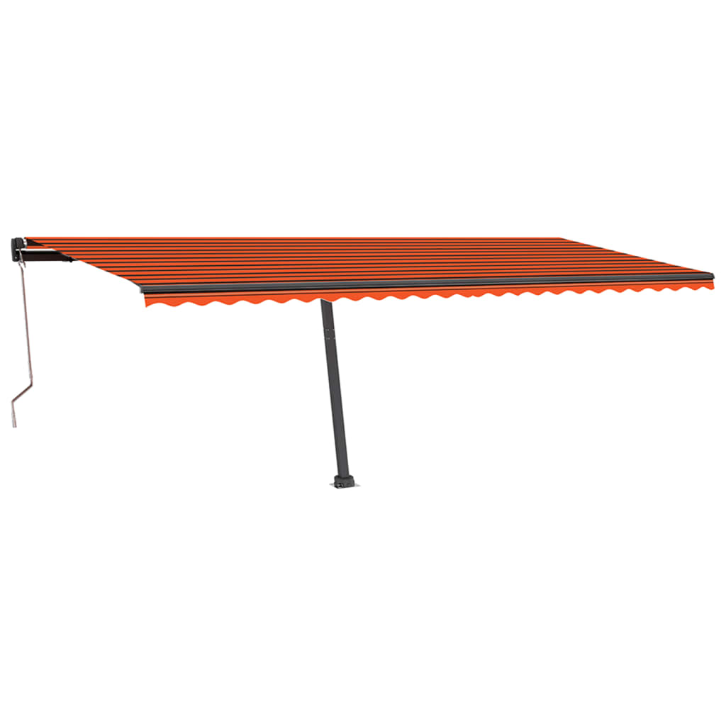 vidaXL Automatisk markis med vindsensor & LED 600x350 cm orange/brun