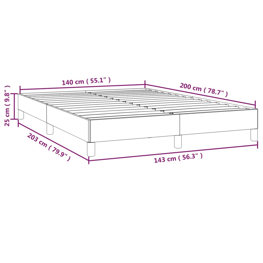 vidaXL Sängram utan madrass ljusgrå 140x200 cm tyg