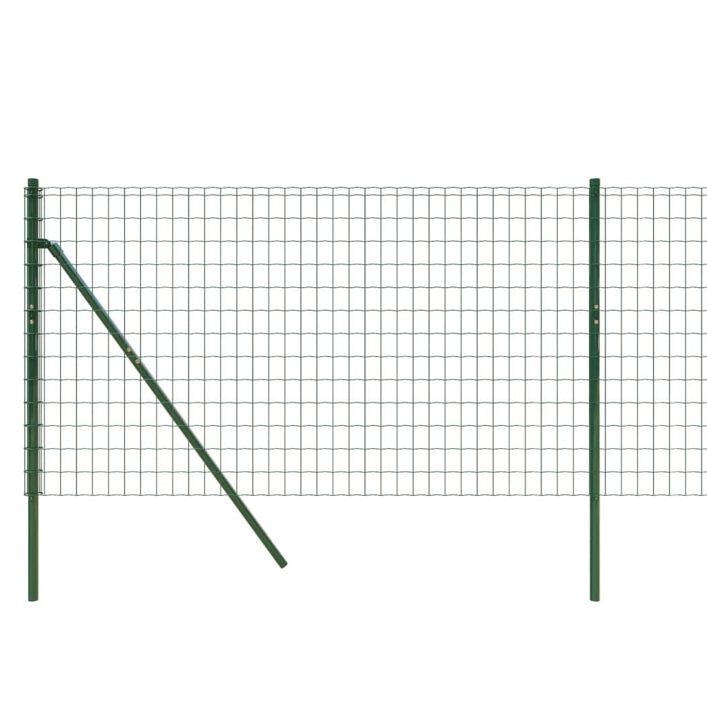 vidaXL Stängsel grön 1x25 m galvaniserat stål