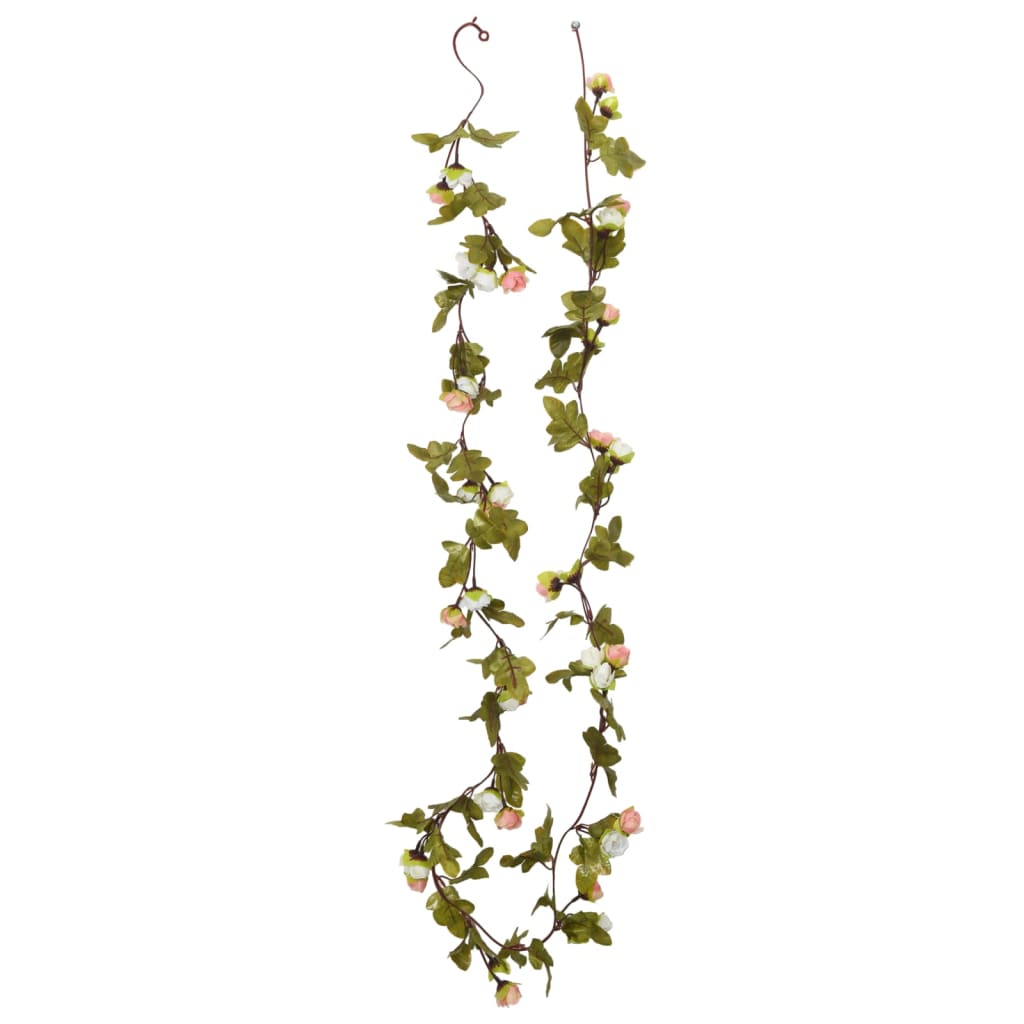 vidaXL Julkransar med blommor 6 st champagne 215 cm