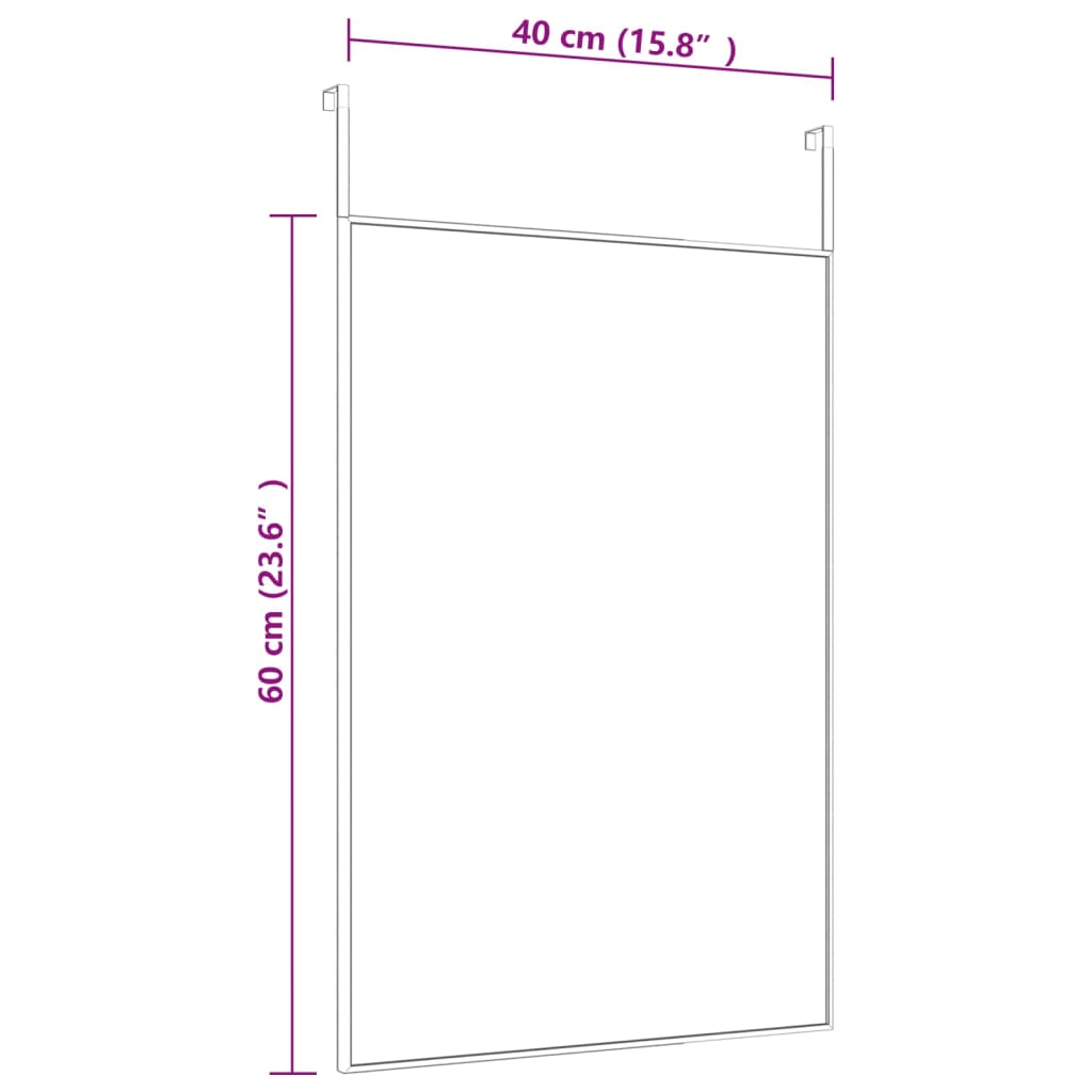 vidaXL Dörrspegel svart 40x60 cm glas och aluminium