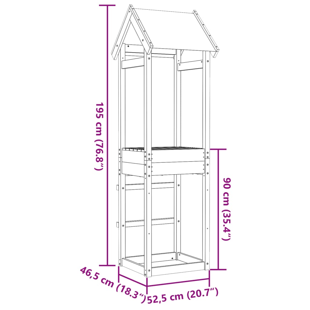 vidaXL Lektorn 52,5x46,5x195 cm impregnerad furu