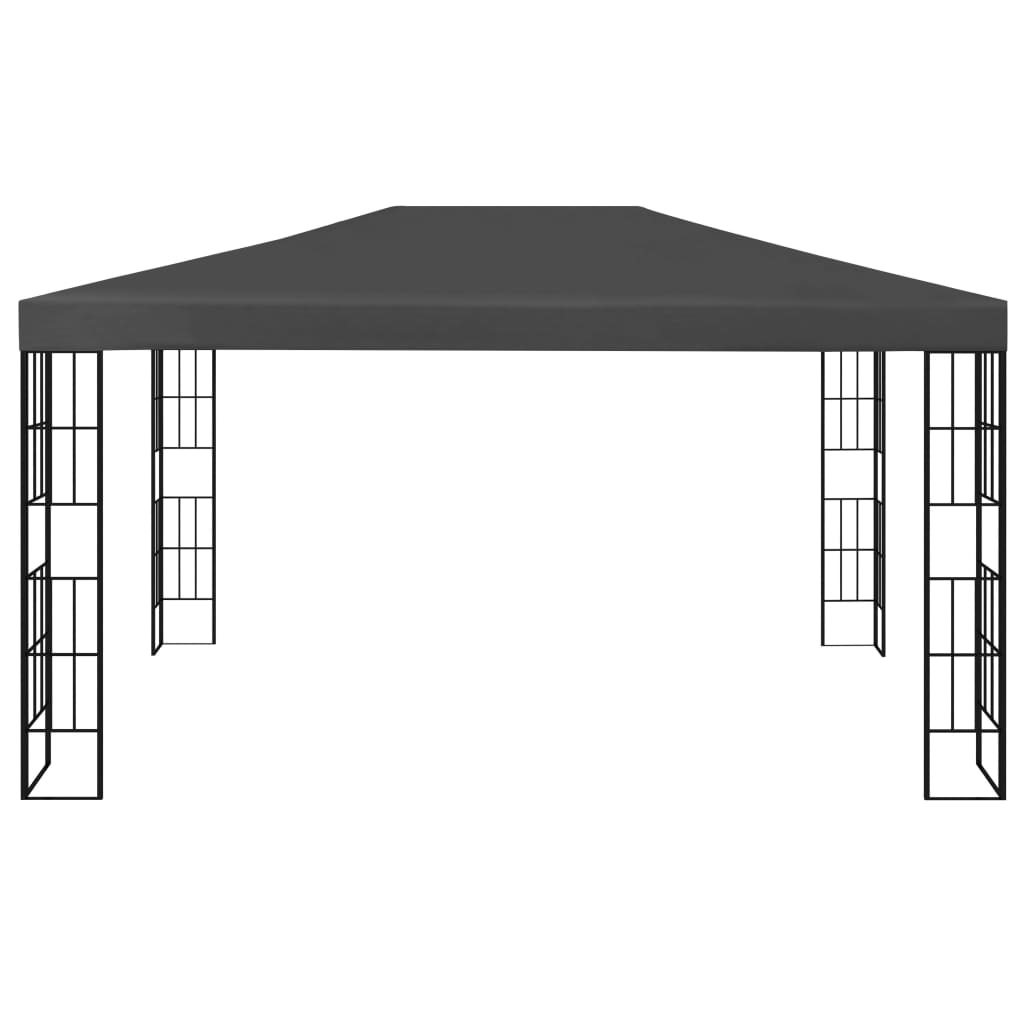 vidaXL Paviljong med ljusslinga LED 3x4 m antracit