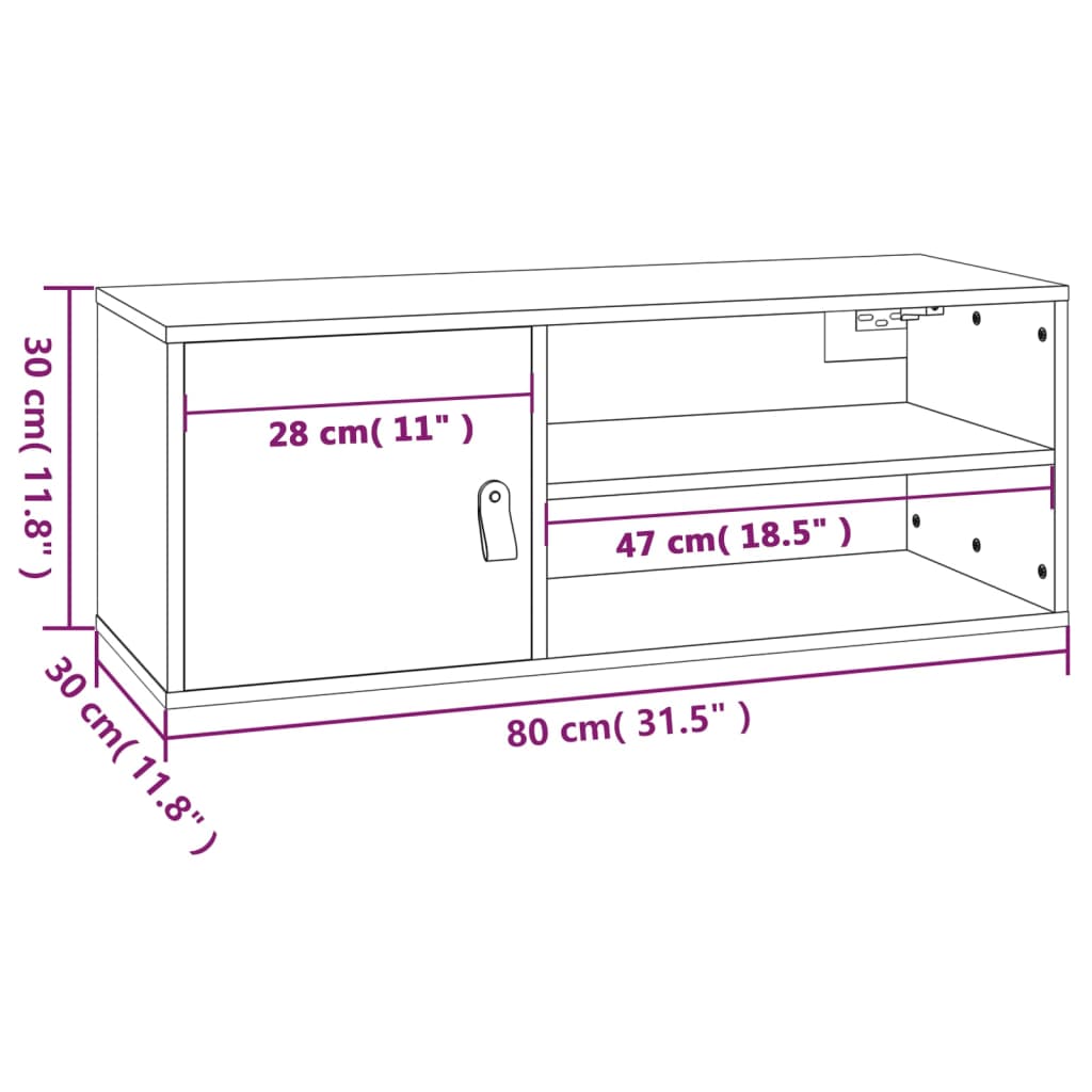 vidaXL Väggskåp 2 st vit 80x30x30 cm massiv furu