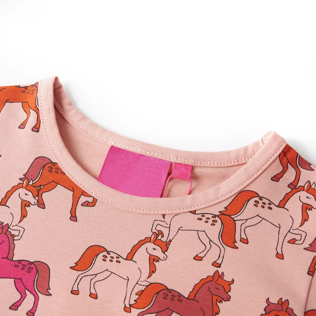 Pyjamas med långa ärmar för barn ljusrosa 116