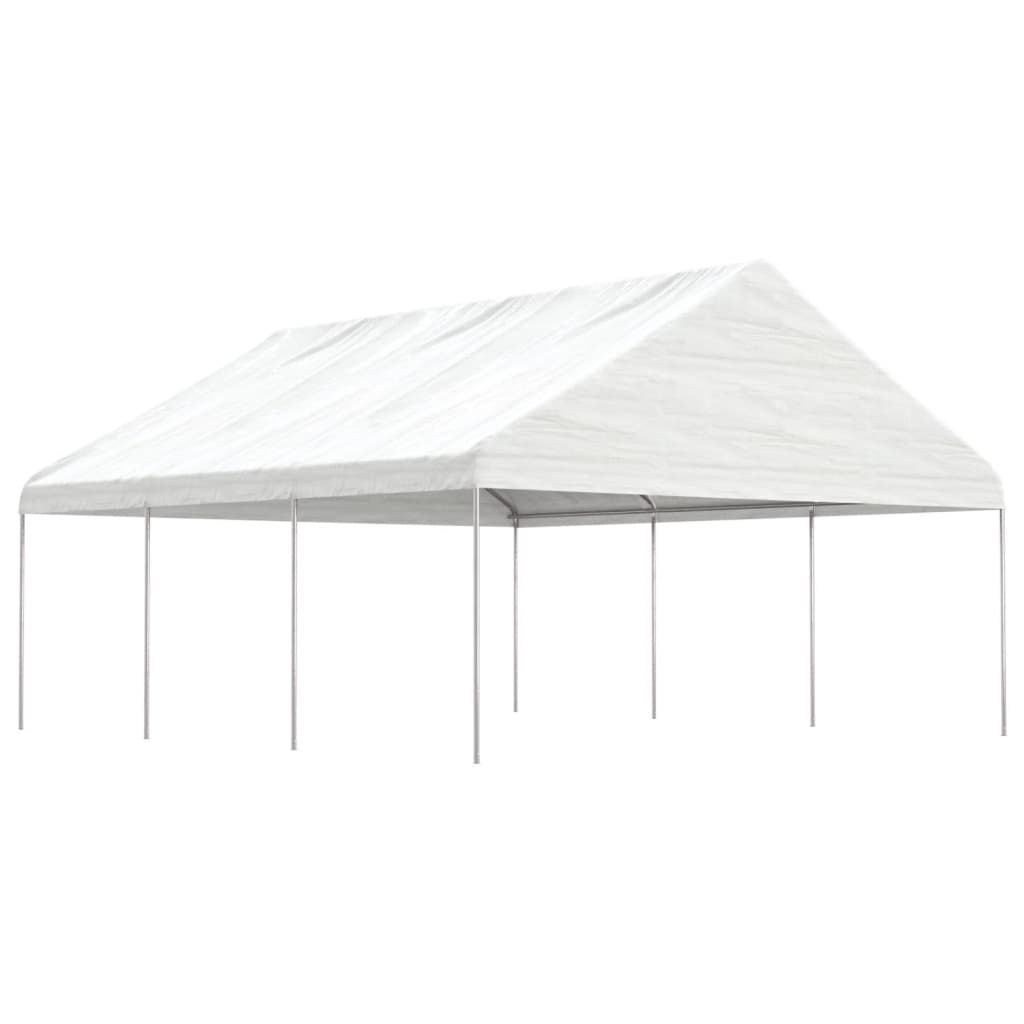 vidaXL Paviljong med tak vit 6,69x5,88x3,75 m polyeten