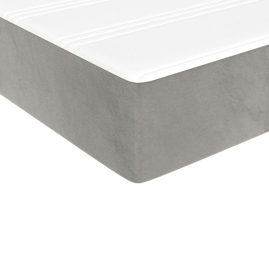 vidaXL Ramsäng med madrass ljusgrå 100x200 cm sammet