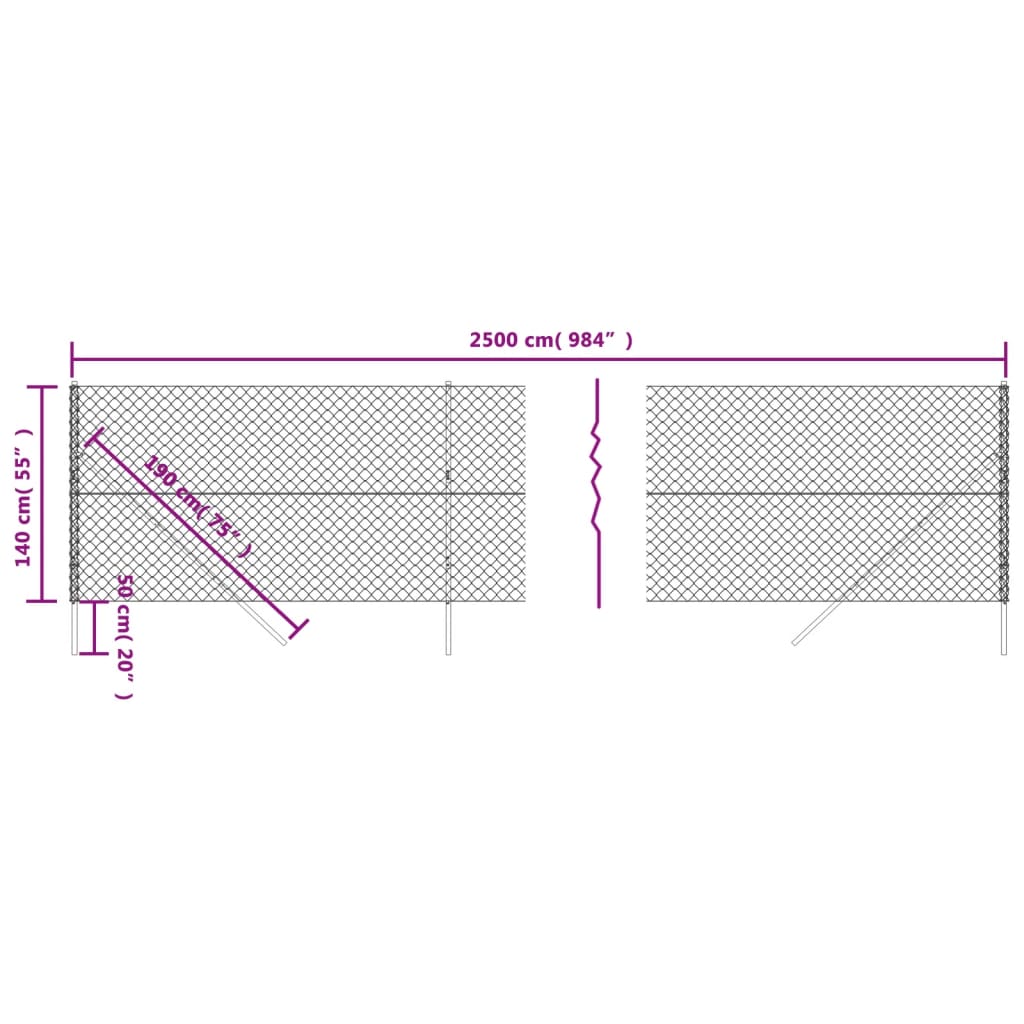 vidaXL Gunnebostängsel grön 1,4x25 m