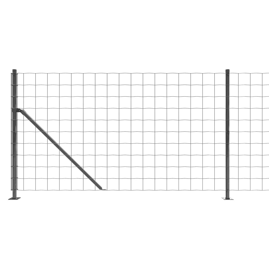 vidaXL Stängsel med stolpsko antracit 0,8x10 m