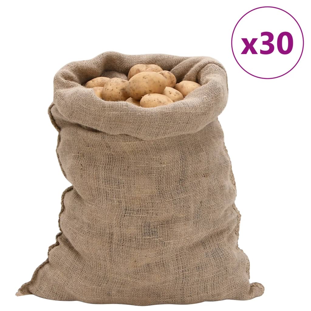 vidaXL Jutesäckar 30 st 60x105 cm 100% jute 220 gsm