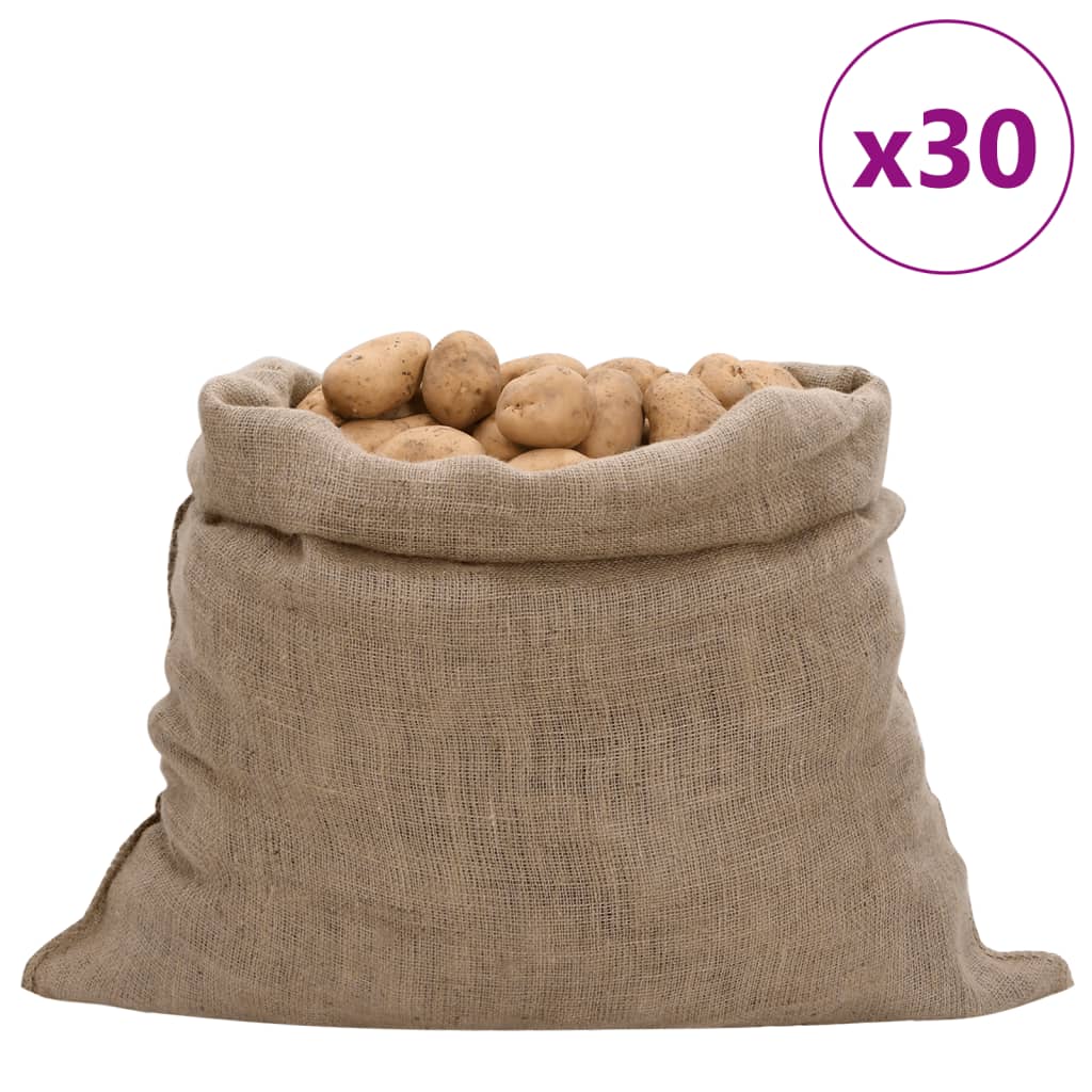 vidaXL Jutesäckar 30 st 100x110 cm 100% jute 220 gsm