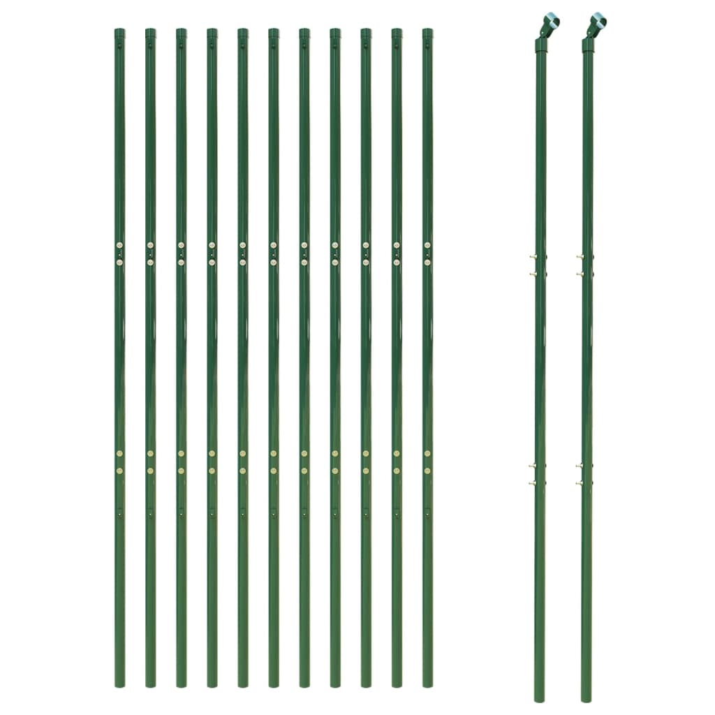 vidaXL Stängsel grön 2,2x25 m galvaniserat stål