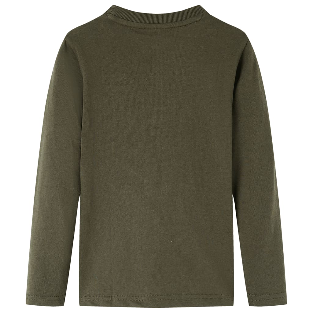 T-shirt med långa ärmar för barn khaki 116