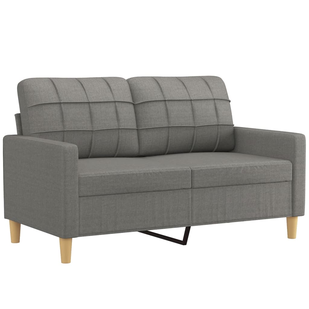 vidaXL Soffa 2-sits mörkgrå 120 cm tyg