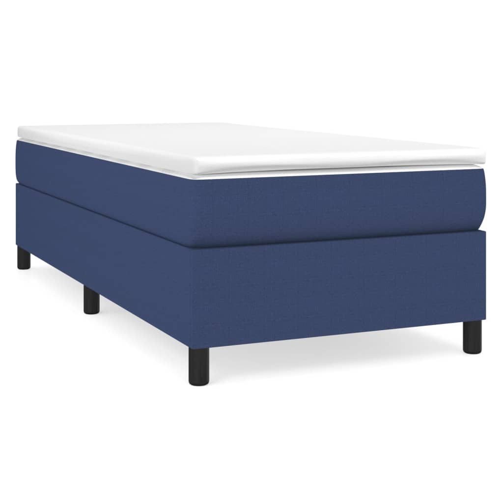 vidaXL Ramsäng med madrass blå 90x190 cm tyg