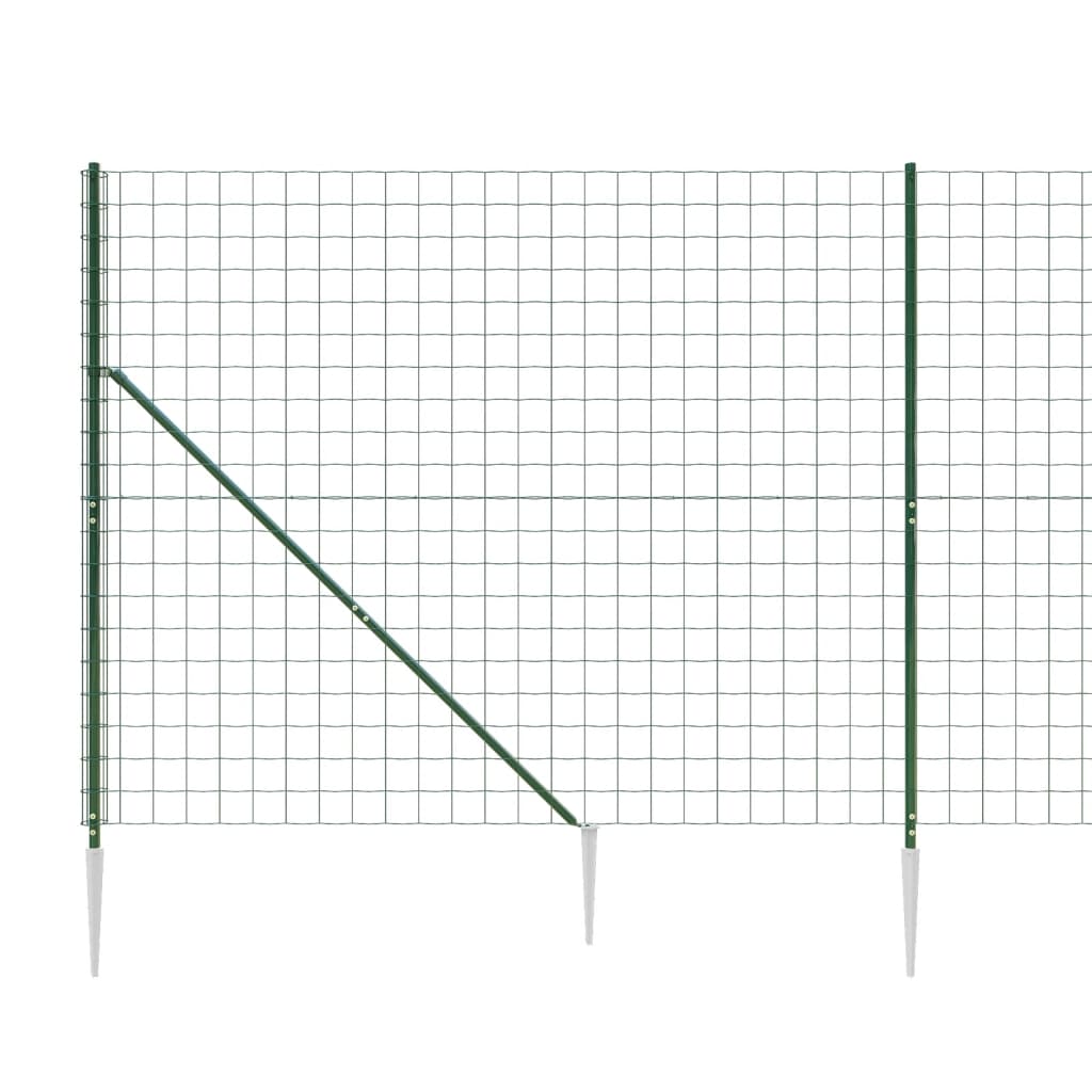 vidaXL Stängsel med markspett grön 2x10 m