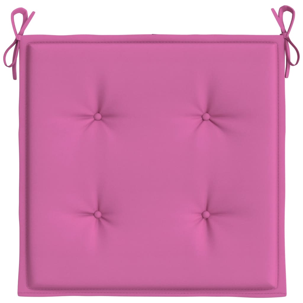 vidaXL Stolsdynor 2 st rosa 40x40x3 cm tyg