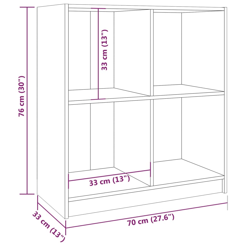 vidaXL Skänk honungsbrun 70x33x76 cm massiv furu