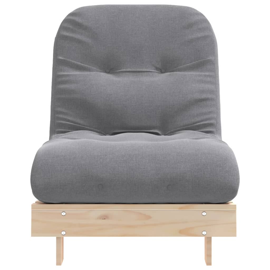 vidaXL Futonbäddsoffa med madrass 70x206x11 cm massiv furu