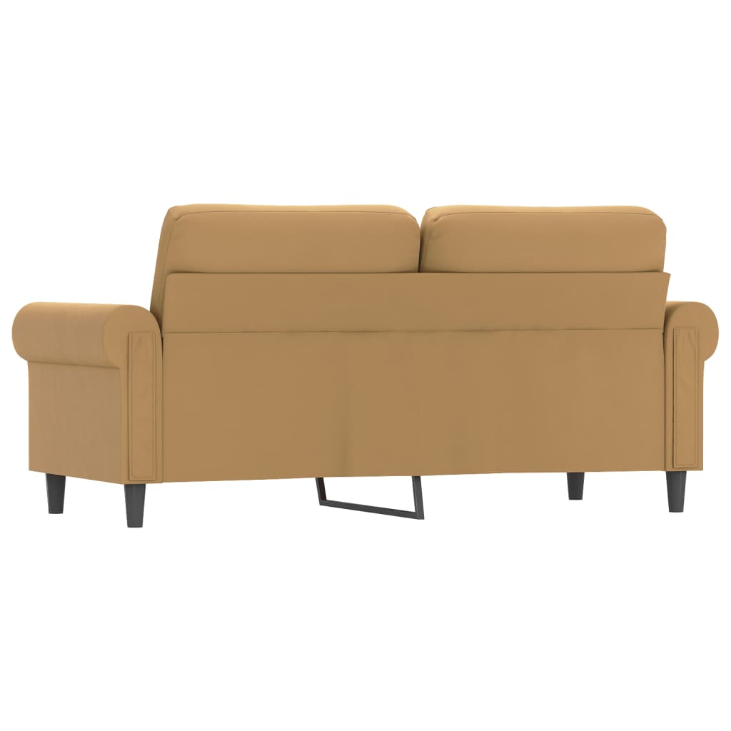 vidaXL Soffa 2-sits brun 140 cm sammet