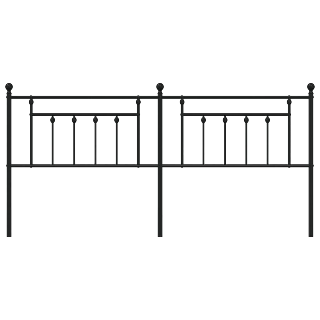 vidaXL Huvudgavel metall svart 193 cm