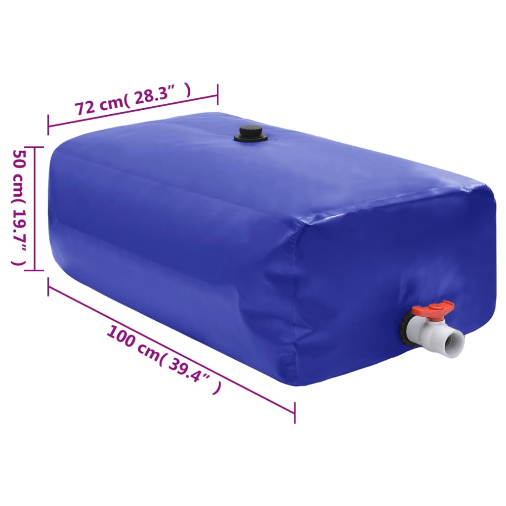 vidaXL Vattentank med kran vikbar 360 L PVC