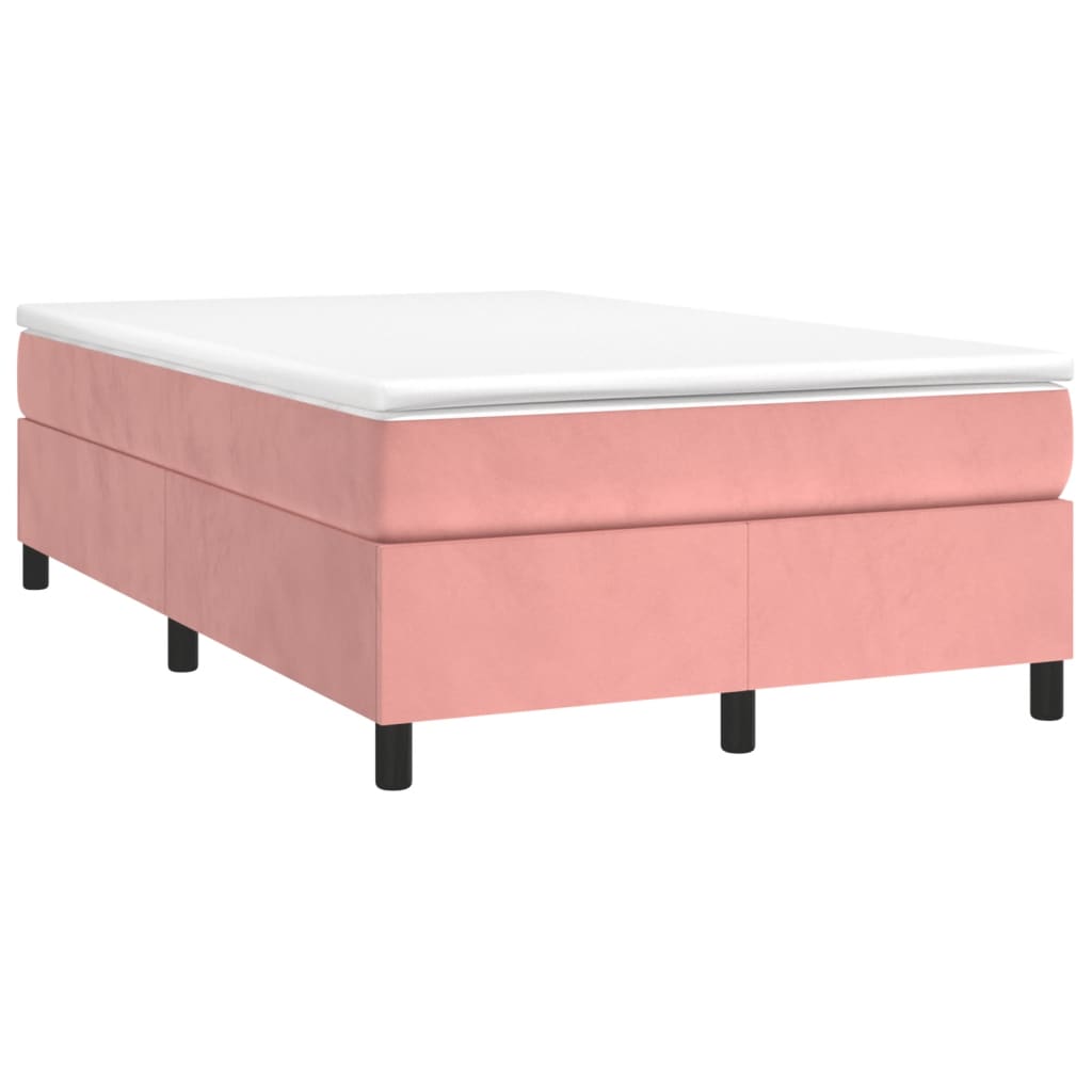vidaXL Ramsäng med madrass rosa 120x190 cm sammet