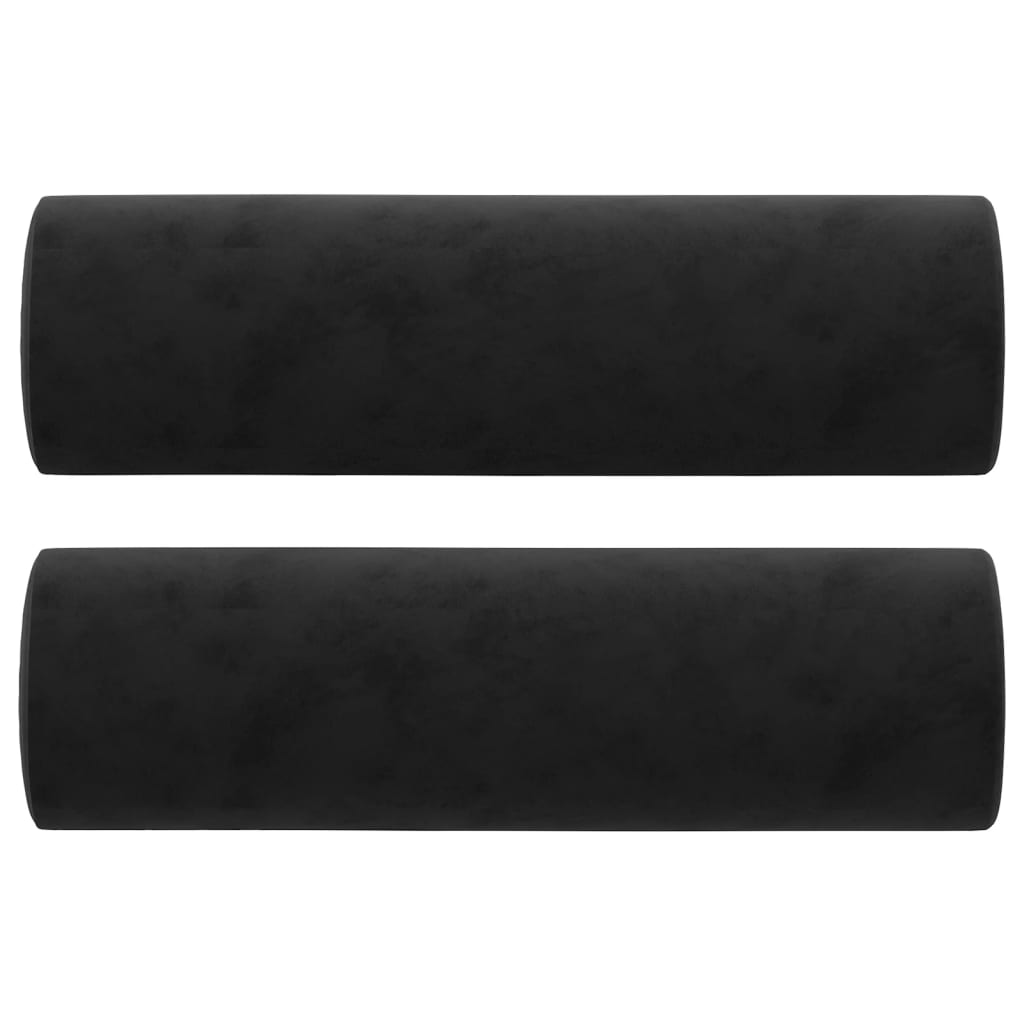 vidaXL 3-sitssoffa med prydnadskuddar svart 180 cm sammet