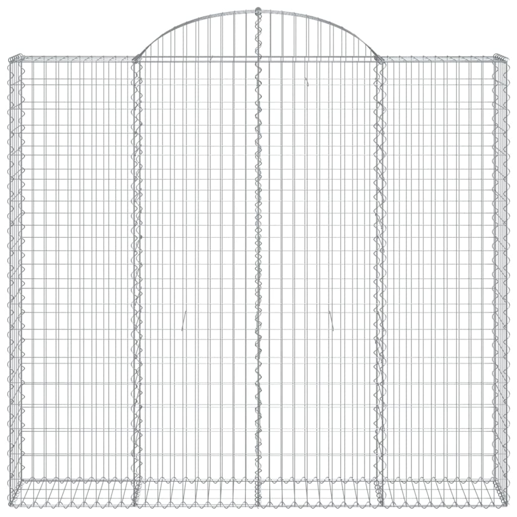 vidaXL Gabioner bågformade 2 st 200x50x180/200 cm galvaniserat järn