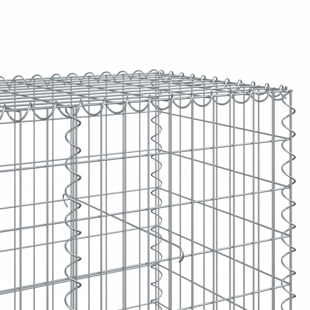 vidaXL Gabionkorg med skydd 100x100x100 cm galvaniserat järn