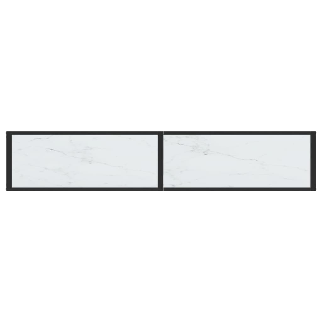 vidaXL Konsolbord vit marmor 180x35x75,5 cm härdat glas